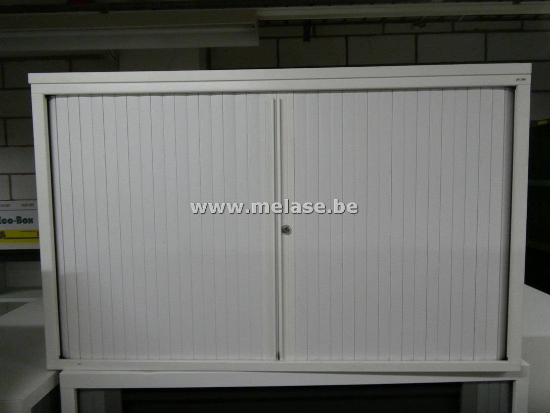 Metalen bureelkast "witte schuifdeuren"